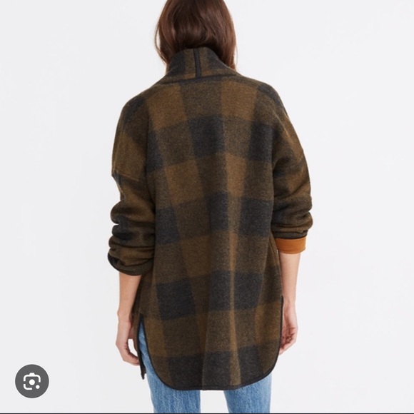 Madewell Buffalo Check Merino Sweater Jacket - Picture 2 of 10